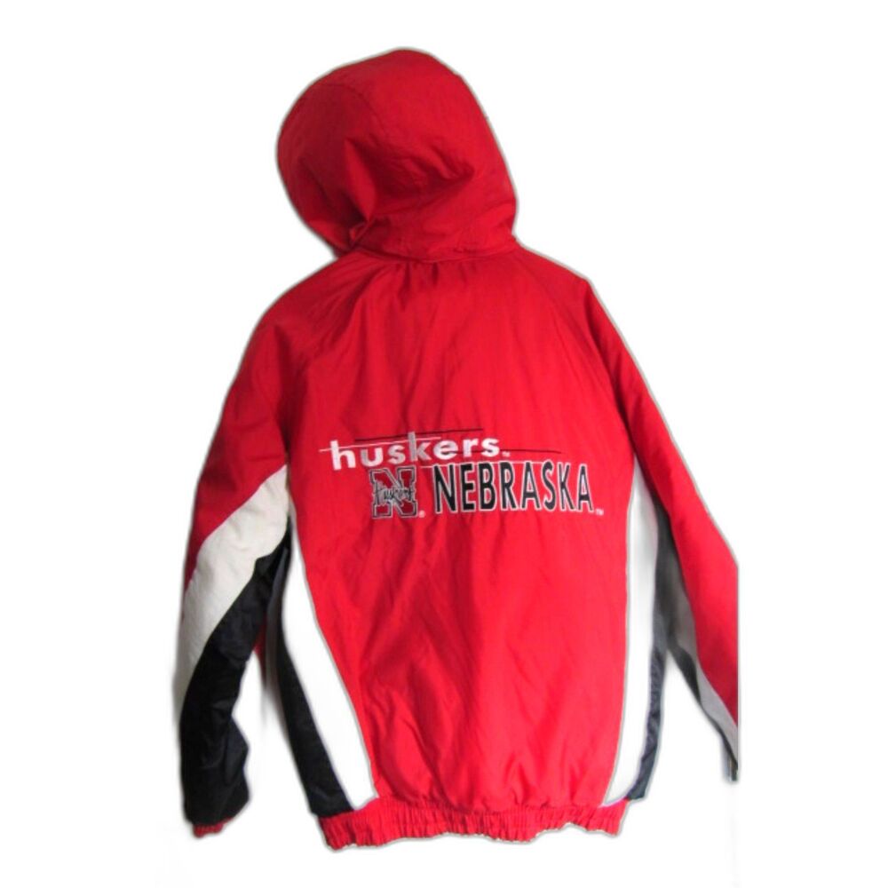 Nebraska Huskers sports parka jacket Lg,collage football jacket coat Logo 7 VTG